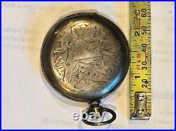 Etched Antique COIN SILVER Waltham Pocket Watch Case Serial 83262 Full Hunter