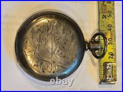 Etched Antique COIN SILVER Waltham Pocket Watch Case Serial 83262 Full Hunter