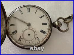 European Verge Fussee key winding hunting case Silver pocket watch, circa 1820