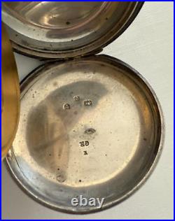 European Verge Fussee key winding hunting case Silver pocket watch, circa 1820