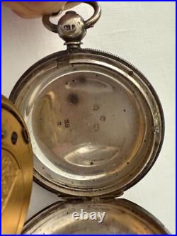 European Verge Fussee key winding hunting case Silver pocket watch, circa 1820