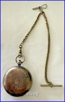 European Verge Fussee key winding hunting case Silver pocket watch, circa 1820