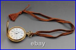 Exc+5 TISSOT Pocket Watch White Dial Gold Case Swiss Made Qz From JAPAN Y334
