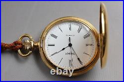 Exc+5 TISSOT Pocket Watch White Dial Gold Case Swiss Made Qz From JAPAN Y334