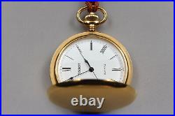Exc+5 TISSOT Pocket Watch White Dial Gold Case Swiss Made Qz From JAPAN Y334