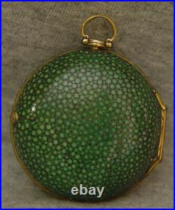Excellent 18th century london gold verge fusee shagreen case