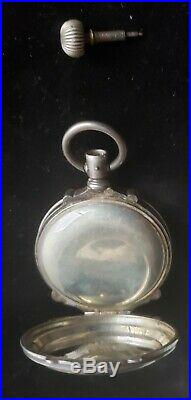 Excellent Coin Silver BOX Pocket Watch CASE with powerful Horse Head engraving
