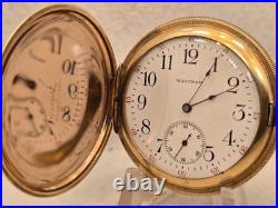 Excellent Waltham Gold Pocket Watch Ornate Case GF 17jewels Running made in 1909