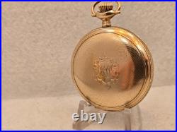 Excellent Waltham Gold Pocket Watch Ornate Case GF 17jewels Running made in 1909