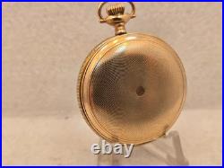 Excellent Waltham Gold Pocket Watch Ornate Case GF 17jewels Running made in 1909