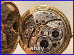 Excellent Waltham Gold Pocket Watch Ornate Case GF 17jewels Running made in 1909