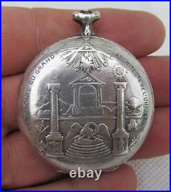 Extra Rare Masonic. 900 Privilege Pocket Watch Silver Case, Only Case, Good Cond