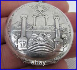 Extra Rare Masonic. 900 Privilege Pocket Watch Silver Case, Only Case, Good Cond