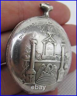 Extra Rare Masonic. 900 Privilege Pocket Watch Silver Case, Only Case, Good Cond