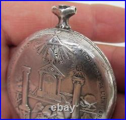 Extra Rare Masonic. 900 Privilege Pocket Watch Silver Case, Only Case, Good Cond