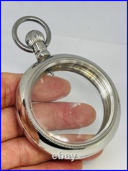 FINALLY Stainless Steel Size 18S Railroad Display Pocket Watch Lever Set Case