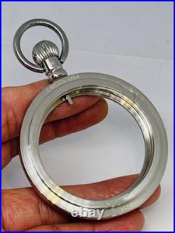 FINALLY Stainless Steel Size 18S Railroad Display Pocket Watch Lever Set Case
