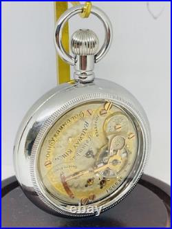 FINALLY Stainless Steel Size 18S Railroad Display Pocket Watch Lever Set Case