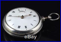 Finely Etched Georgian Irish Dublin Silver Verge Fusee Pair Case Pocket Watch