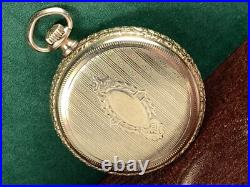 FINE 1922 ELGIN 14K YELLOW GOLDf POCKET WATCH Keeps Time FANCY CASE & DIAL