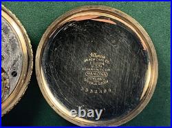 FINE 1922 ELGIN 14K YELLOW GOLDf POCKET WATCH Keeps Time FANCY CASE & DIAL