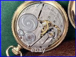 FINE 1922 ELGIN 14K YELLOW GOLDf POCKET WATCH Keeps Time FANCY CASE & DIAL