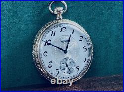 FINE 1922 ELGIN 14K YELLOW GOLDf POCKET WATCH Keeps Time FANCY CASE & DIAL