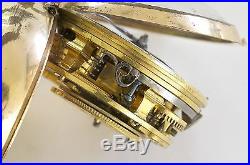 Fine English Gilt Repousse Pair Case Verge Fusee Antique Pocket Watch 1745