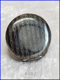 FULL HUNTER ANTIQUE POCKET WATCH SILVER NIELLO WITH dedication 1926