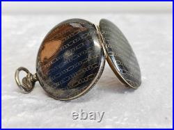 FULL HUNTER ANTIQUE POCKET WATCH SILVER NIELLO WITH dedication 1926