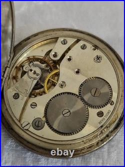 FULL HUNTER ANTIQUE POCKET WATCH SILVER NIELLO WITH dedication 1926
