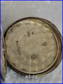 FULL HUNTER ANTIQUE POCKET WATCH SILVER NIELLO WITH dedication 1926