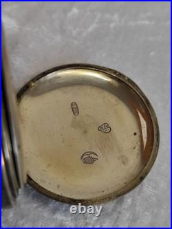 FULL HUNTER ANTIQUE POCKET WATCH SILVER NIELLO WITH dedication 1926