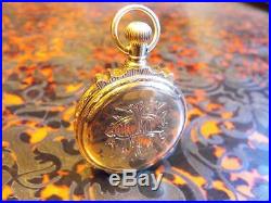 FULL HUNTER CASE Elgin Pocket Watch SOLID 18k GOLD SCALLOP CASE 83 GRAMS 1883