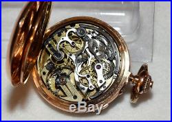 Fabulous Mint 18kt Gold Split Second Chronograph Pocket Watch Tissot Case Runs