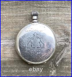 Fahys Coin Silver Engraved Pocket Watch Case 16s Full Hunter Key Wind Cuvette