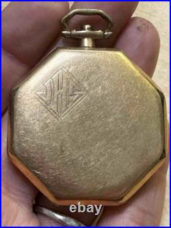 Fahys Montauk Gold Filled Pocket Watch Case Only 23g Octagon Fancy Shaped Case
