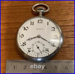 Fama Swiss 15j Swiss Pocket Watch Open Face Arabic Numerals 48mm Dia