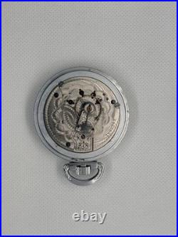 Fancy Damascened model 83 PSB Waltham 15J 18s NOS case pocket watch