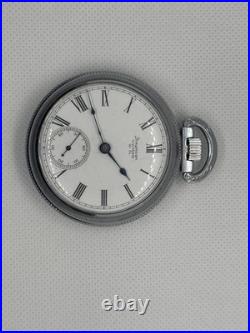 Fancy Damascened model 83 PSB Waltham 15J 18s NOS case pocket watch