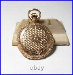 Fancy Dial Antique Gold Filled Waltham Huntuing Case Pocket Watch Grade Seaside