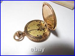 Fancy Dial Antique Gold Filled Waltham Huntuing Case Pocket Watch Grade Seaside