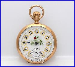 Fine 1872 Model American Waltham in a 14k Gold Case & Rare Fancy Dial No Reserve