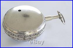 Fine French Silver Case Half Quarter Repeater Verge Fusee Antique Pocket Watch