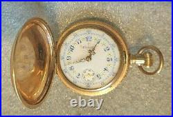 Fine antique Elgin lady pocket watch in multicolor gold case
