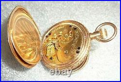 Fine antique Elgin lady pocket watch in multicolor gold case