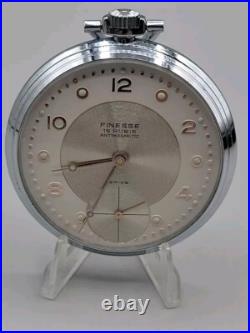 Finesse 15 Rubis Vintage Wind Pocket Watch Swiss Antimagnetic Rate Silver Plated