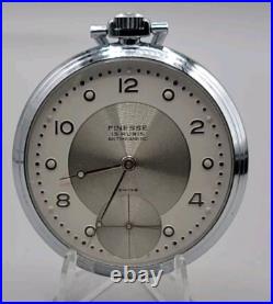 Finesse 15 Rubis Vintage Wind Pocket Watch Swiss Antimagnetic Rate Silver Plated