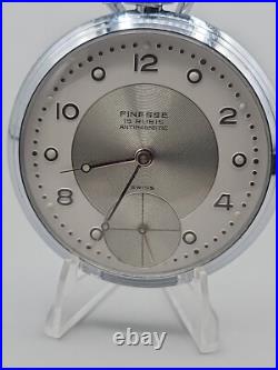 Finesse 15 Rubis Vintage Wind Pocket Watch Swiss Antimagnetic Rate Silver Plated