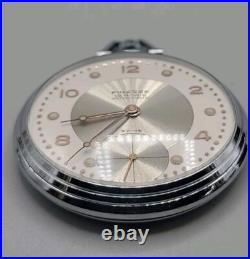 Finesse 15 Rubis Vintage Wind Pocket Watch Swiss Antimagnetic Rate Silver Plated